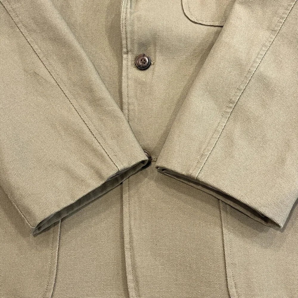 Duluth Trading Jacket Large Tan‎ Fire Hose Presentation Canvas Coat Blazer